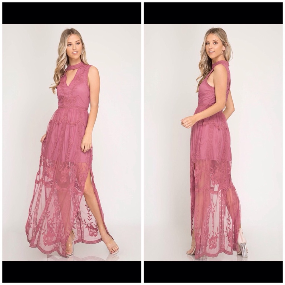 Mauve Lace Dress